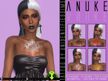 Sims 4 knee tattoo CC Anuke Tattoo by UNIDENTIFIEDSIMS