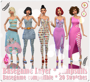 Sims 4 aesthetic clothing CC Basegame Layer * Jumpsuits by ASW