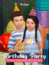 Sims 4 infant CC BIRTHDAY PARTY set by PowLuna