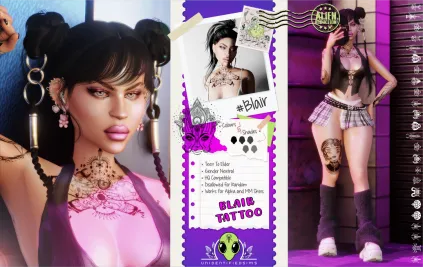 Sims 4 knee tattoo CC Blair Tattoo by UNIDENTIFIEDSIMS