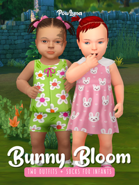 Sims 4 infant CC BUNNY BLOOM set by PowLuna