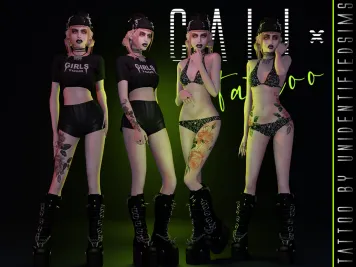 Sims 4 knee tattoo CC Cali Tattoo by UNIDENTIFIEDSIMS