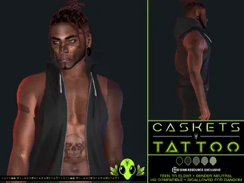 Sims 4 knee tattoo CC Caskets Tattoo by UNIDENTIFIEDSIMS