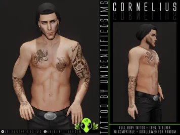 Sims 4 knee tattoo CC Cornelius Tattoo by UNIDENTIFIEDSIMS