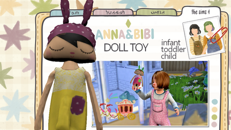 Sims 4 infant CC  Doll toy | Functional [Anna&Bibi] by Gabriely Cardozo