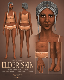 Sims 4 skins CC Elder Skin - Maxis Match | Free by JellyPaws