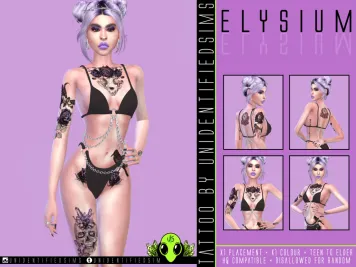 Sims 4 knee tattoo CC Elysium Tattoo by UNIDENTIFIEDSIMS