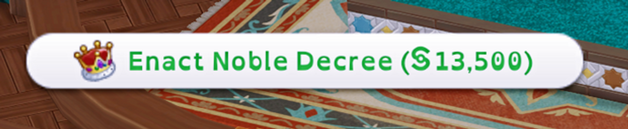 Sims 4 royalty CC Enact Noble Decree Tweaks by Intern Waffle