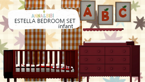 Sims 4 infant CC Estella Bedroom Set – Infant by Gabriely Cardozo