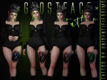 Sims 4 knee tattoo CC Ghostface Tattoo by UNIDENTIFIEDSIMS