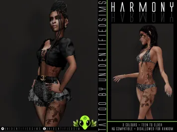 Sims 4 knee tattoo CC Harmony Tattoo by UNIDENTIFIEDSIMS