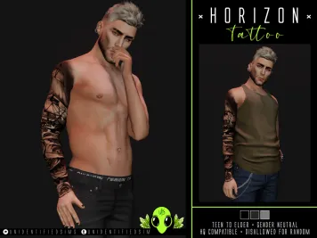 Sims 4 knee tattoo CC Horizon Tattoo by UNIDENTIFIEDSIMS