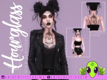 Sims 4 knee tattoo CC Hourglass Tattoo by UNIDENTIFIEDSIMS