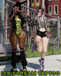 Sims 4 knee tattoo CC Ice Scream Tattoo by UNIDENTIFIEDSIMS