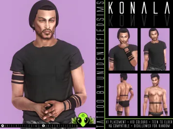 Sims 4 knee tattoo CC Konala Tatttoo by UNIDENTIFIEDSIMS