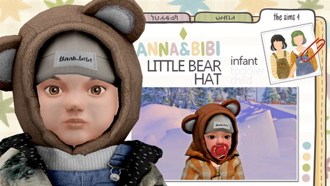 Sims 4 infant CC Little Bear Hat | INFANT [Anna&Bibi] by Gabriely Cardozo