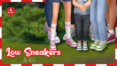 Sims 4 infant CC LOW SNEAKERS by PowLuna