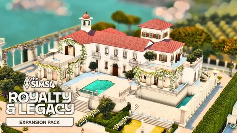 Sims 4 royalty CC Mediterranean Royalty Mansion | The Sims 4: Royalty & Legacy Build by Create4Sims