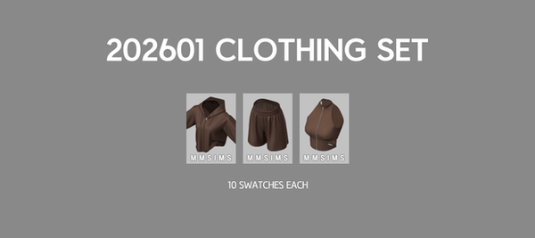 Sims 4 aesthetic clothing CC MMSIMS 202601 Clothing set by MMSIMS