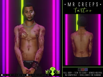 Sims 4 knee tattoo CC Mr Creeps Tattoo by UNIDENTIFIEDSIMS