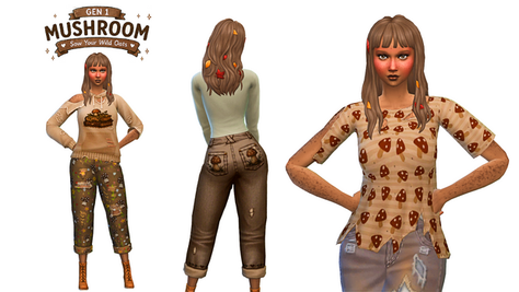 Sims 4 aesthetic clothing CC Mushroom Set by Jennifer Lentz