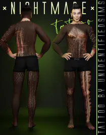 Sims 4 knee tattoo CC Nightmare Tattoo by UNIDENTIFIEDSIMS