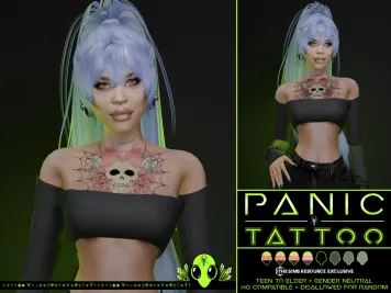 Sims 4 knee tattoo CC Panic Tattoo by UNIDENTIFIEDSIMS