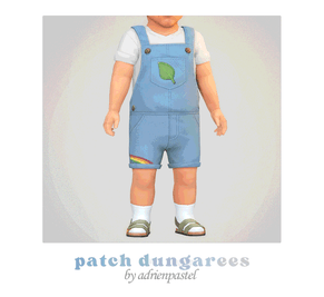Sims 4 infant CC Patch Dungarees Outfit (Infants) by adrienpastel