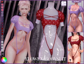 Sims 4 aesthetic clothing CC PEACH | Elowen Body Suit by SMSims