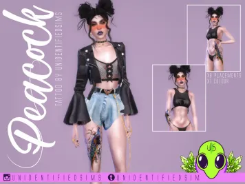 Sims 4 knee tattoo CC Peacock Tattoo by UNIDENTIFIEDSIMS