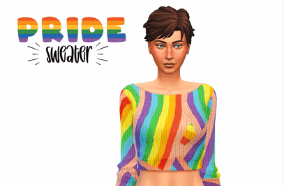 Sims 4 aesthetic clothing CC Pride Sweater by JujuAwesomeBeans