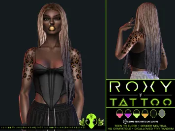 Sims 4 knee tattoo CC Roxy Tattoo by UNIDENTIFIEDSIMS