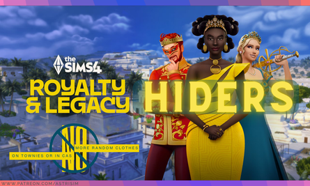 Sims 4 royalty CC Royalty & Legacy CAS Hiders by Vananners