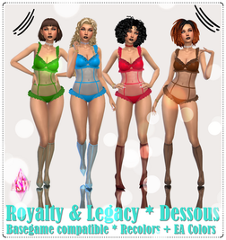 Sims 4 royalty CC Royalty & Legacy * Dessous by ASW