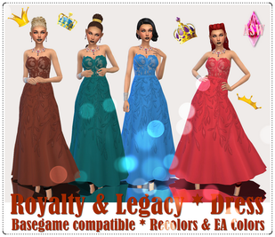 Sims 4 royalty CC Royalty & Legacy * Dress by ASW
