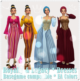 Sims 4 royalty CC Royalty & Legacy * Dresses * Basegame by ASW