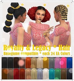 Sims 4 royalty CC Royalty & Legacy * Hair * Basegame by ASW