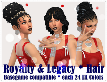 Sims 4 royalty CC Royalty & Legacy * Hair * Basegame by ASW