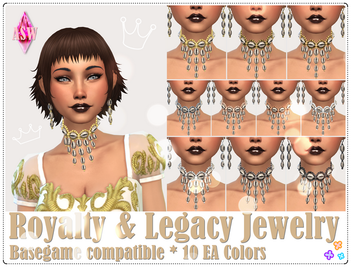 Sims 4 royalty CC Royalty & Legacy Jewelry by ASW