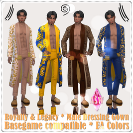 Sims 4 royalty CC Royalty & Legacy * Male Dressing Gown by ASW