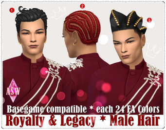 Sims 4 royalty CC Royalty & Legacy * Male Hair * Basegame by ASW