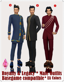 Sims 4 royalty CC Royalty & Legacy * Male Outfits by ASW