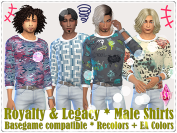 Sims 4 royalty CC Royalty & Legacy * Male Shirts by ASW