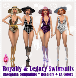 Sims 4 royalty CC Royalty & Legacy Swimsuits by ASW
