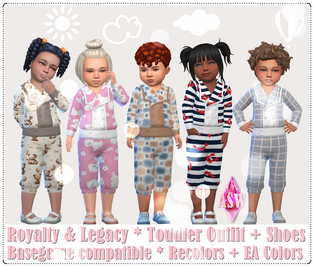 Sims 4 royalty CC Royalty & Legacy * Toddlers Outfit + Shoes by ASW
