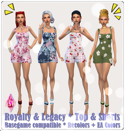 Sims 4 royalty CC Royalty & Legacy * Top & Shorts by ASW