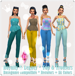 Sims 4 royalty CC Royalty & Legacy * Top & Trousers by ASW
