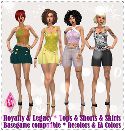 Sims 4 royalty CC Royalty & Legacy * Tops & Shorts & Skirts by ASW