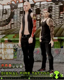 Sims 4 knee tattoo CC Signal Fire Tattoo by UNIDENTIFIEDSIMS