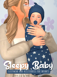 Sims 4 infant CC SLEEPY BABY set by PowLuna